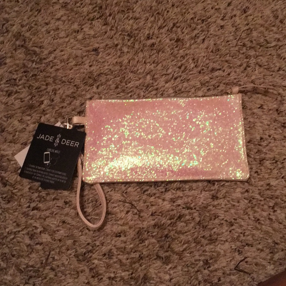 Pink charging wristlet